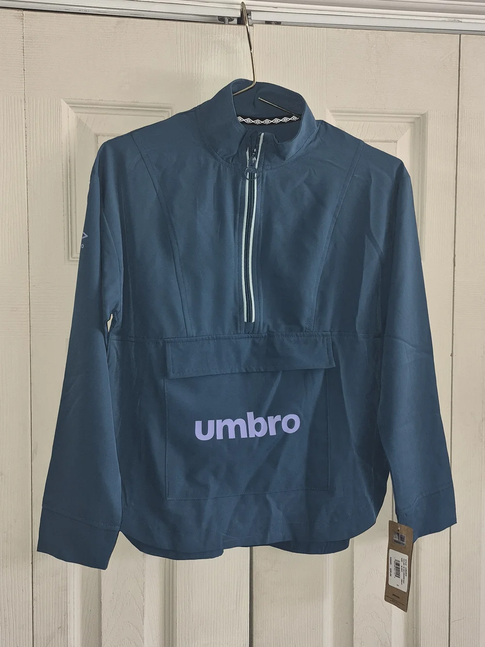 Umbro Kids' Teal Blue Pullover Rain Jacket